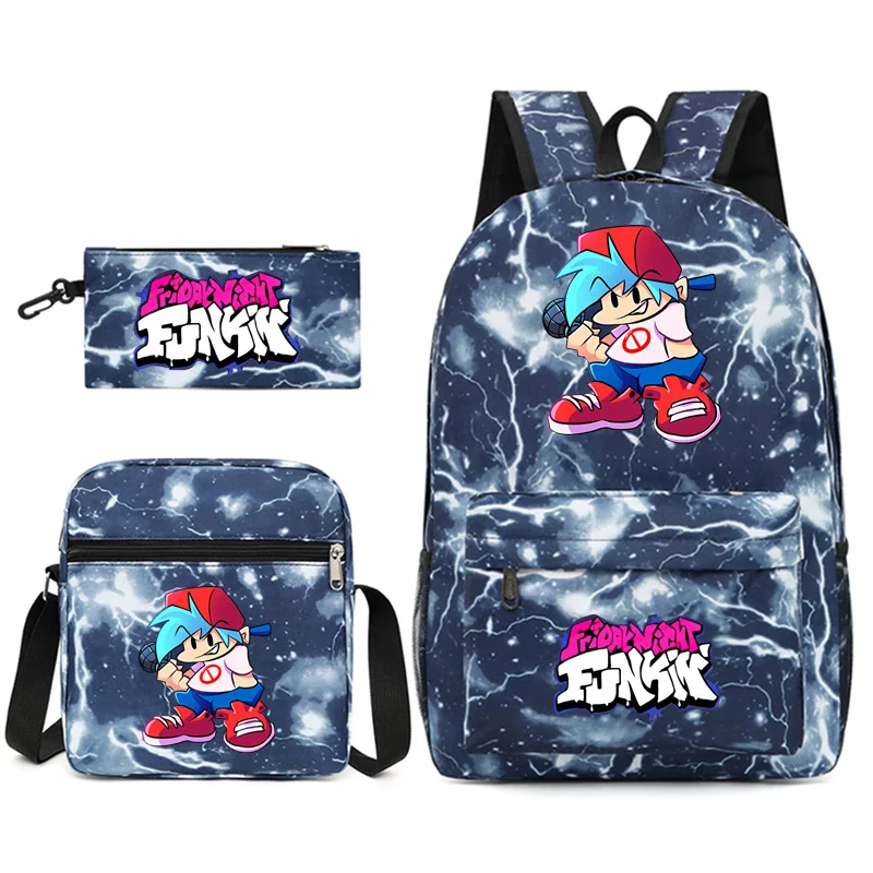 

Hip Hop Popular Friday Night Funkin Print 3pcs/Set pupil School Bags Laptop Daypack Backpack Inclined shoulder bag Pencil Case