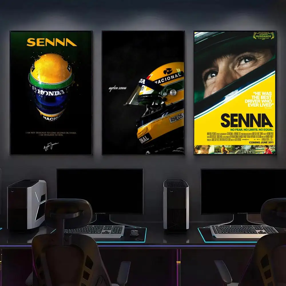 Super Racing A-Ayrton Senna F1 Poster Modern Aesthetic Gaming Room Decor Canvas Wall Art Poster Cool Room Stuff
