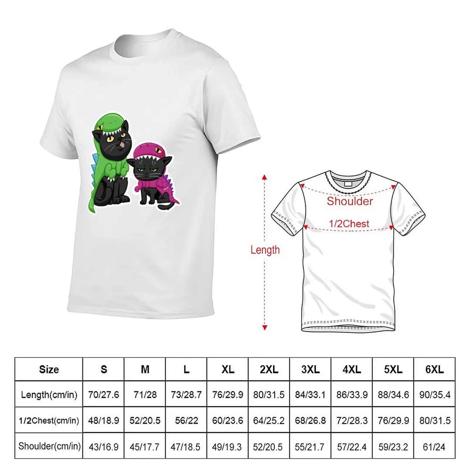 Dino Kitties | Momo and Püppi T-Shirt Casual Work Wear T-Shirt