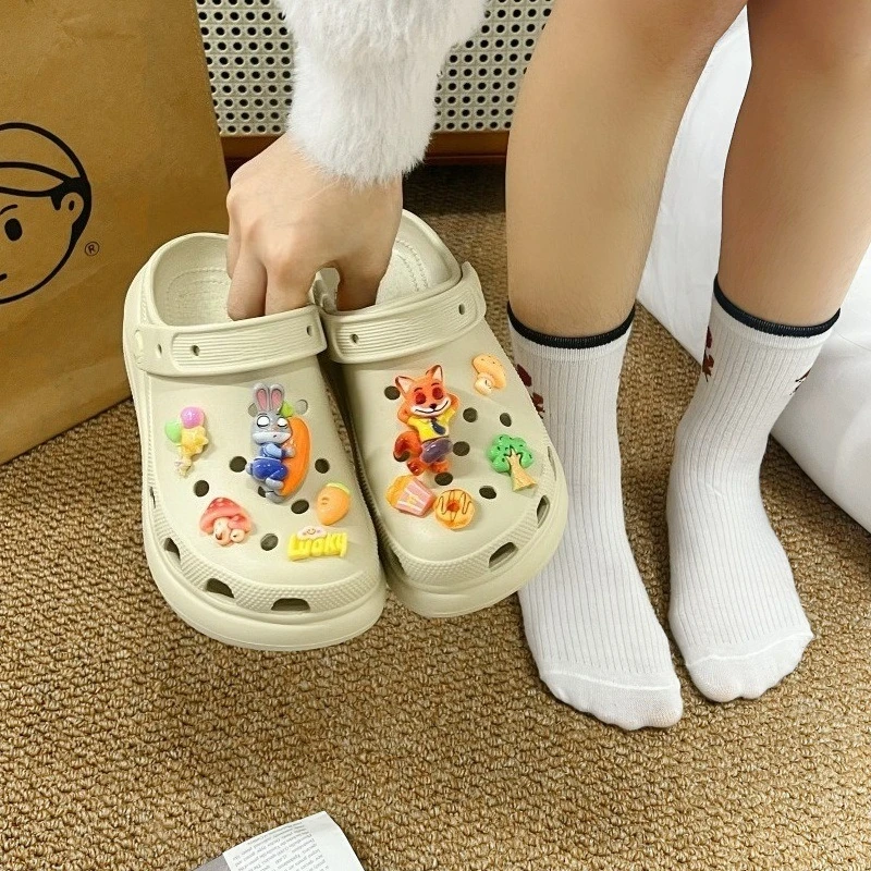 Cute Kawaii Cartoon Anime DIY Shoe Charms For Clogs Bubble Slides Sandals Removable Shoe Decorations Accessories Christmas Gift