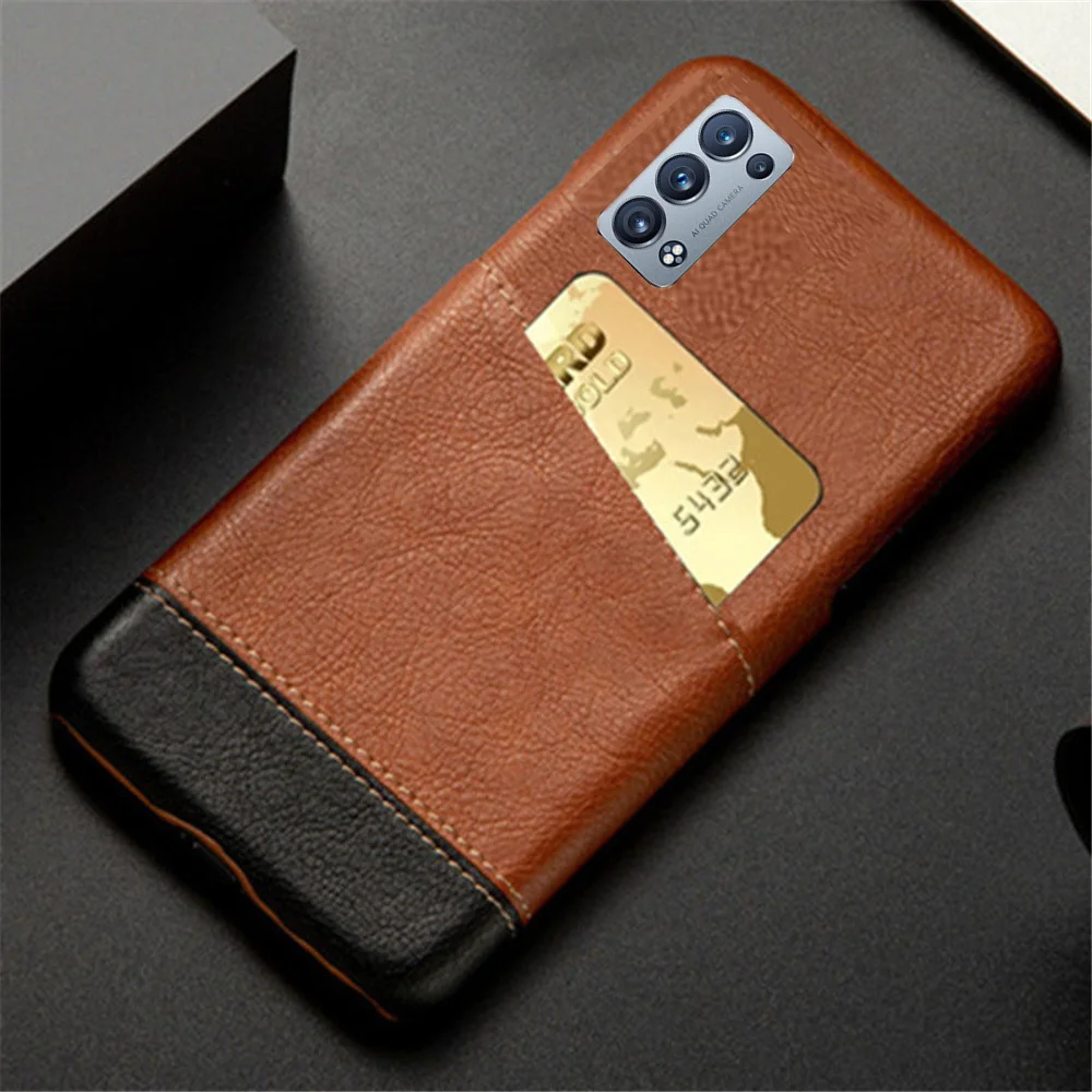 Card Case For Oppo Reno 6 Pro 5G CPH2247 Case Card Slot Mixed Splice PU Leather Cover For Oppo Reno 6 Pro Coque Reno6 Pro Funda