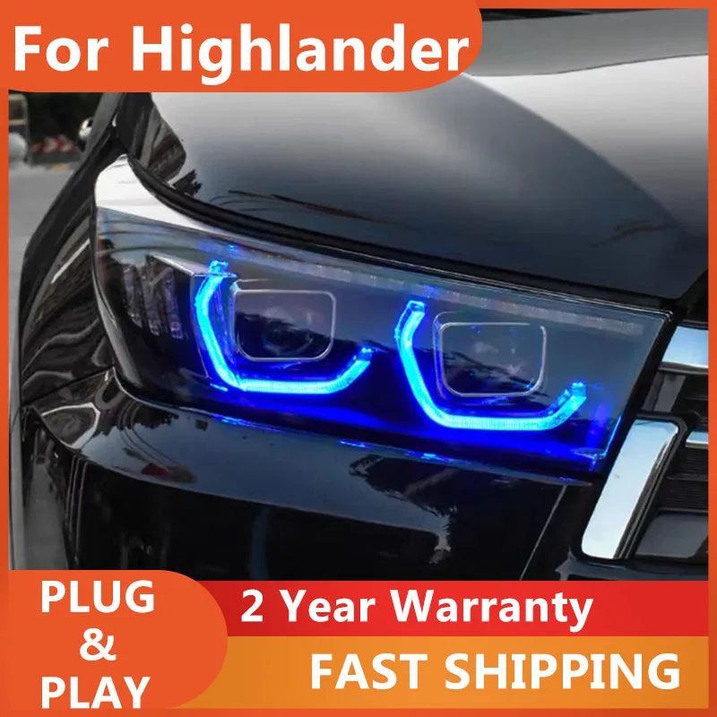 

Car Styling for Toyota Highlander Head Lights 2018 New Kluger Headlamp DRL Turn Signal Low High Beam Projector Lens