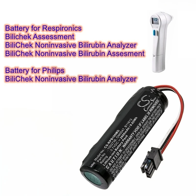 Medical 3.7V/2600mAh/3400mAh Battery 1002738,OM0047,989805603471,B11813 for Philips BiliChek Noninvasive Bilirubin Analyzer