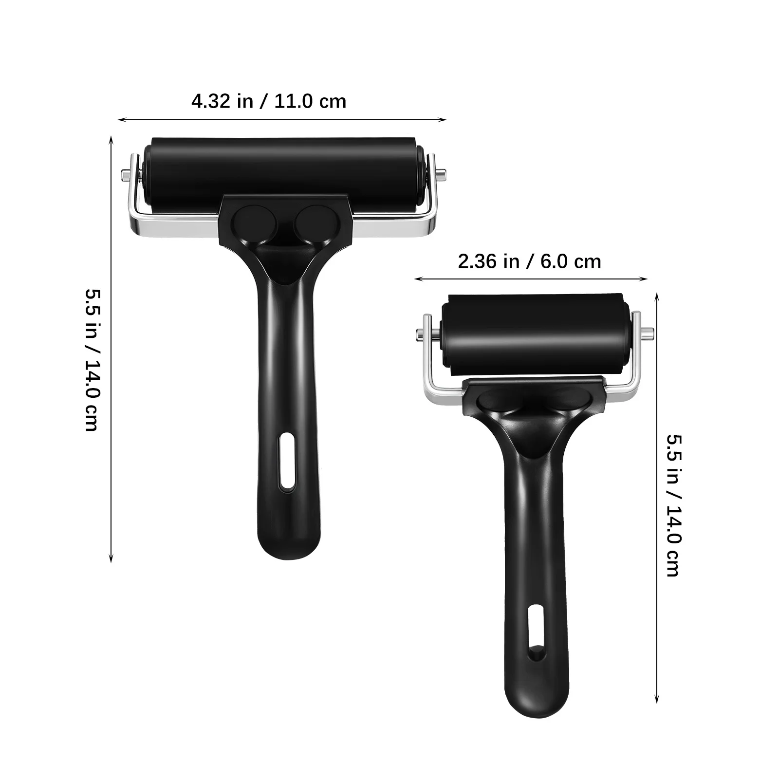 

2 pcs Thickened Rubber Rollers 2 Sizes Smooth For Printmaking Crafting Wallpaper Gluing Tool Craft Roller Reusable