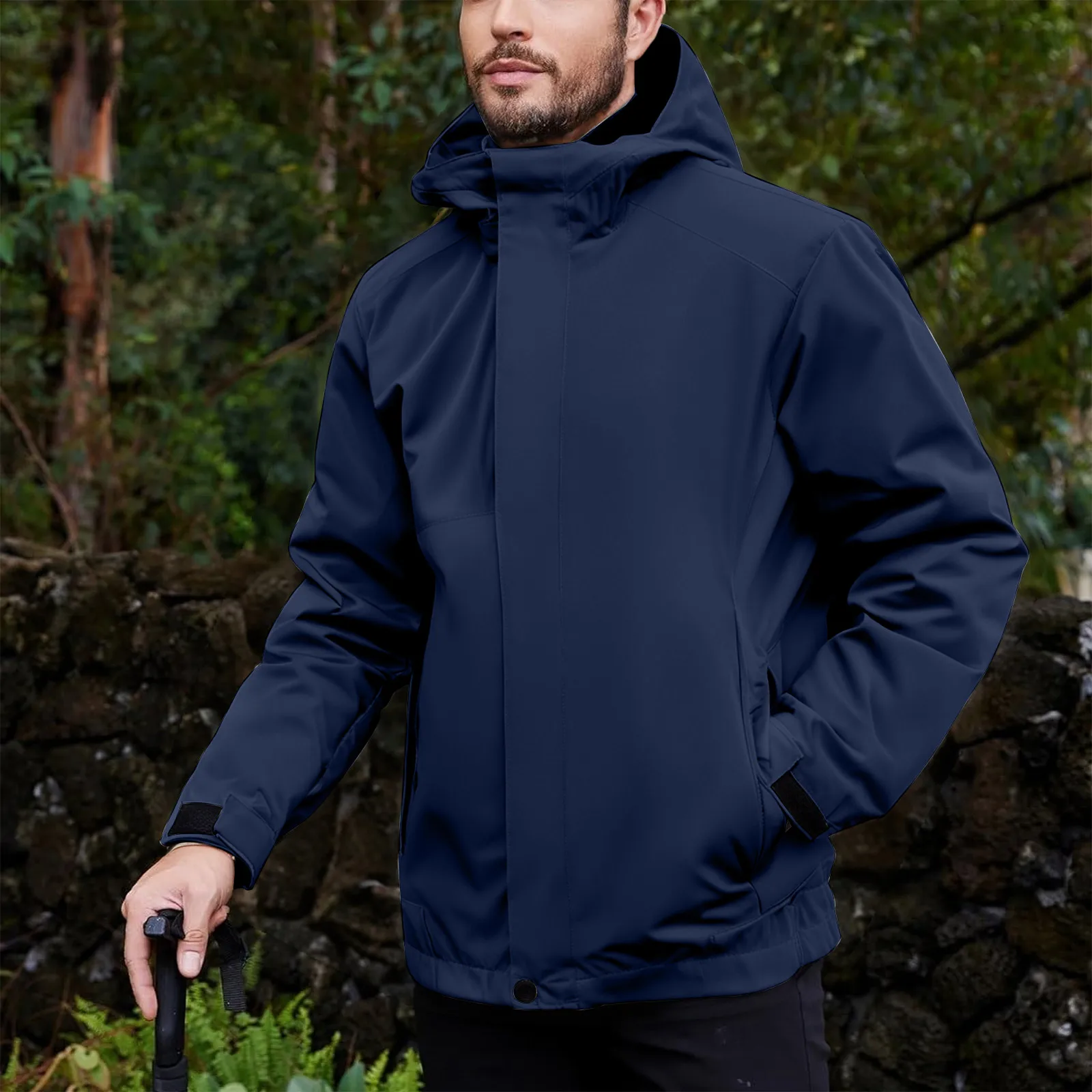 

Men'S Outdoor Workwear Jacket Multi Pocket Workwear Solid Color Windproof And Waterproof Zipper Casual Jacket