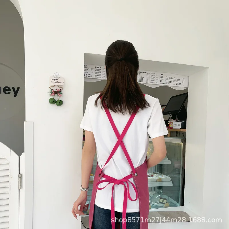 Premium Waterproof Canvas Waist Apron Catering Coffee Milk Tea Shop Staff Uniform
