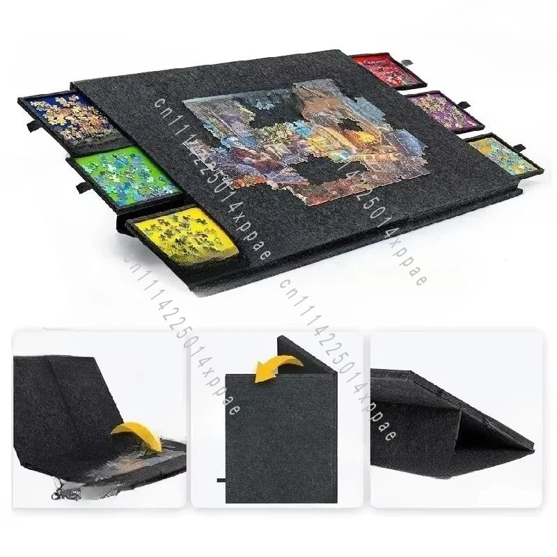 Panels Using A Drawer Style Sorting Table (Excluding 2000 Pieces Of Puzzle) Suitable For Sorting 2000 Pieces Of Folded Felt