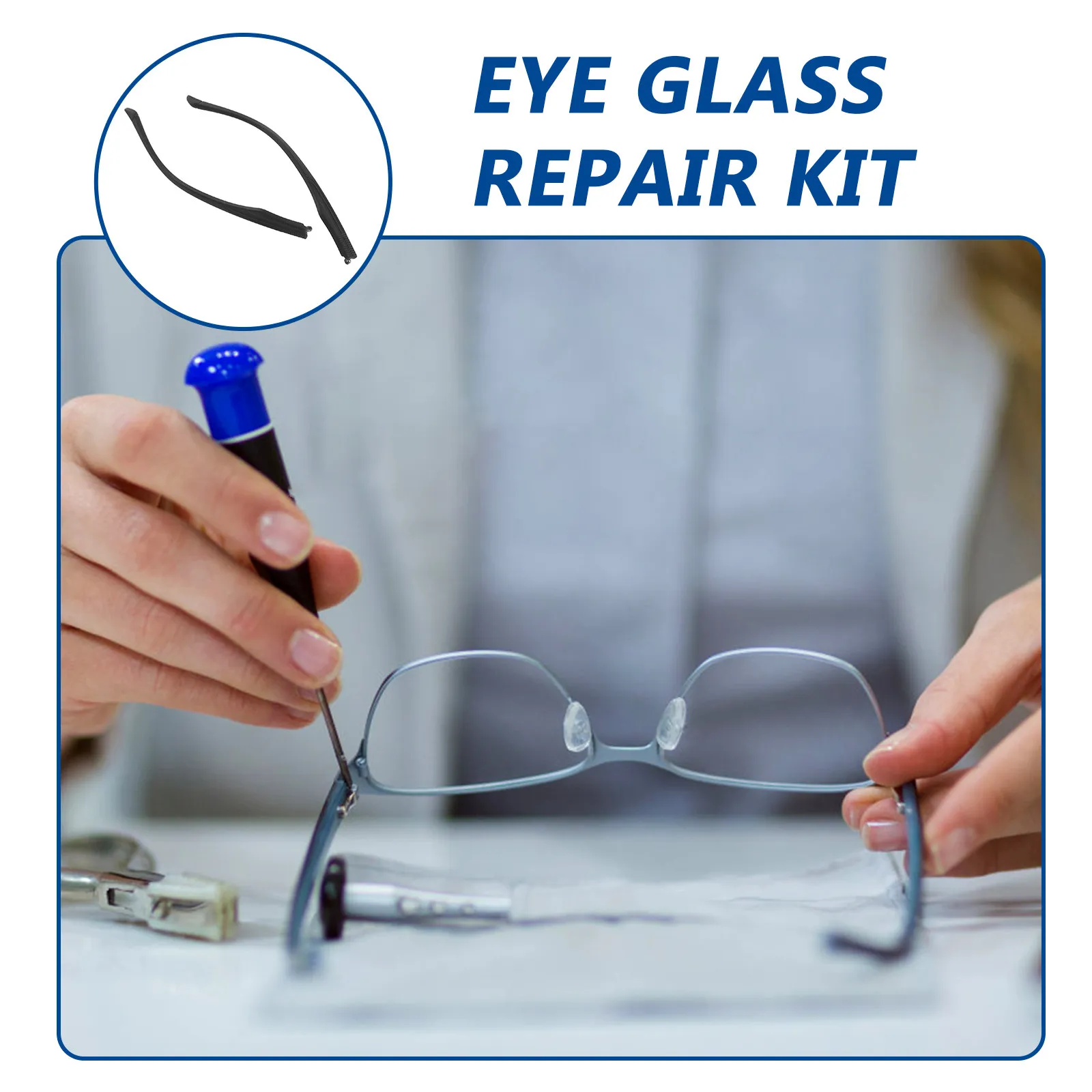 1Pair Universal Tr Material Eyeglass Temple Replacement Arms 6.5mm Black Lightweight Comfortable Easy Install for Sunglasses