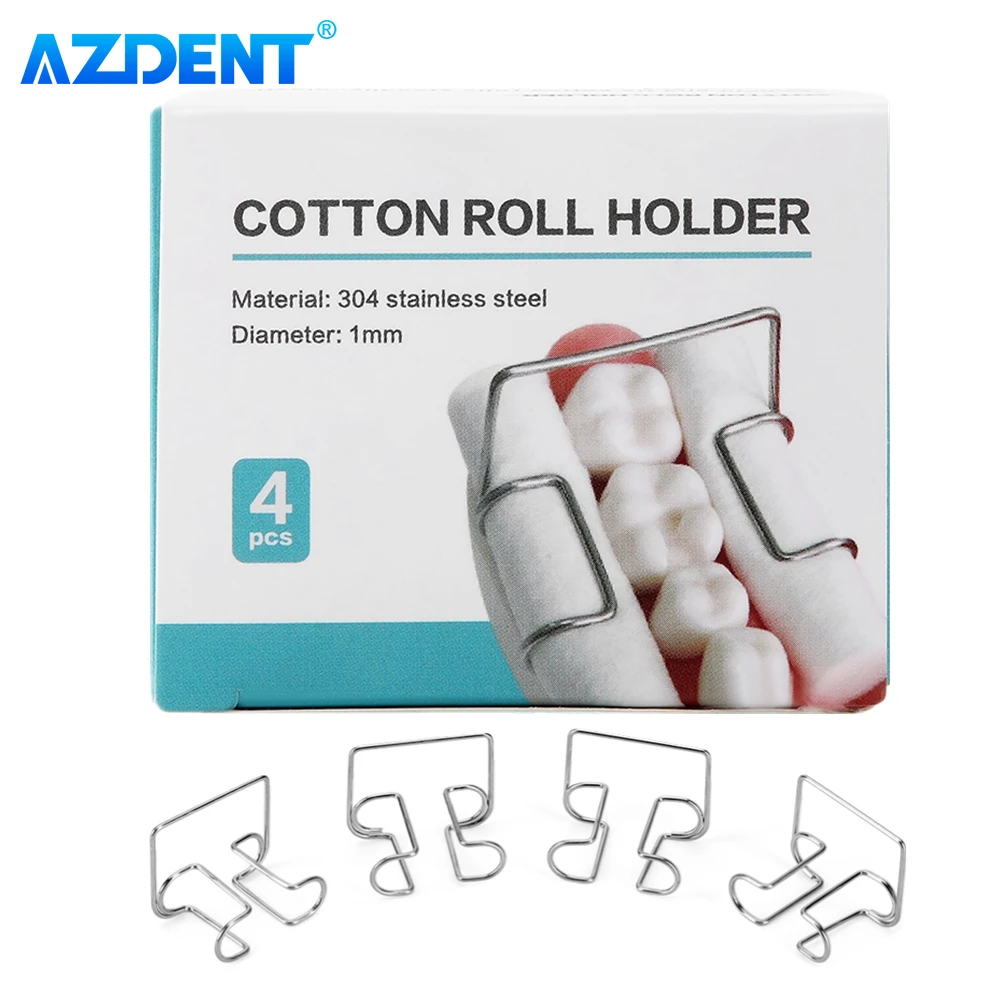 

4PCS/Box AZDENT Dental Orthodontic Clip Cotton Roll Holder Sterilizable Stainless Autoclavable Dentistry Lab Supplies Tools for