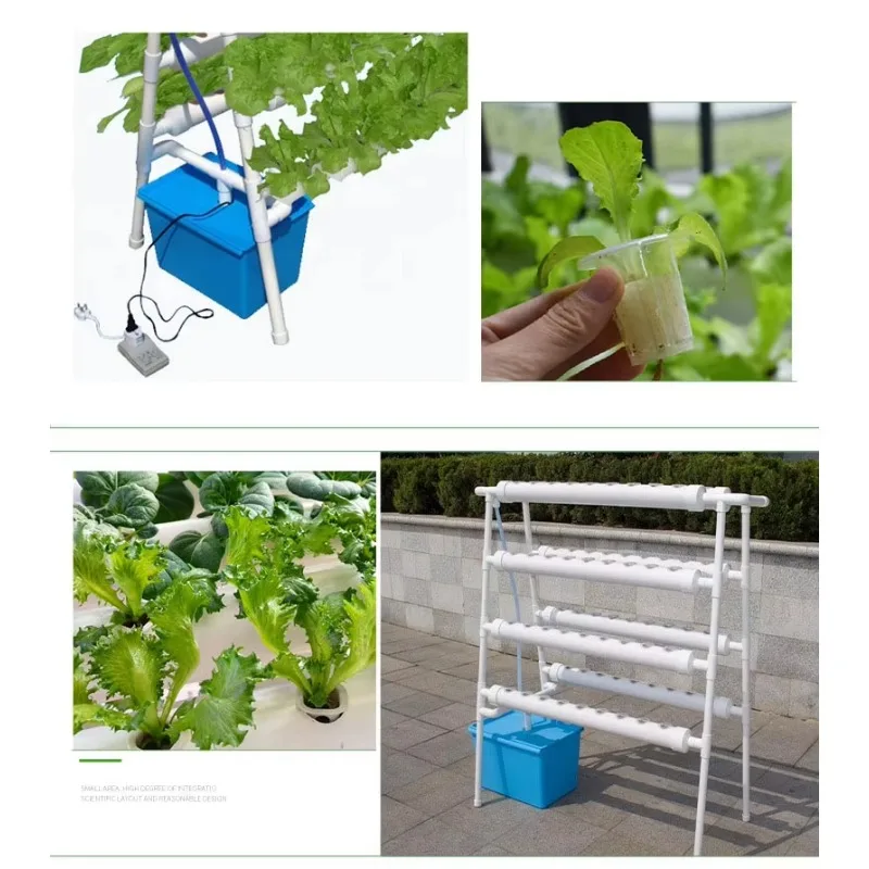 PVC Hydroponic System 88holes PVC Perforated Round Pipes for Growing Vegetables Family Hydroponic