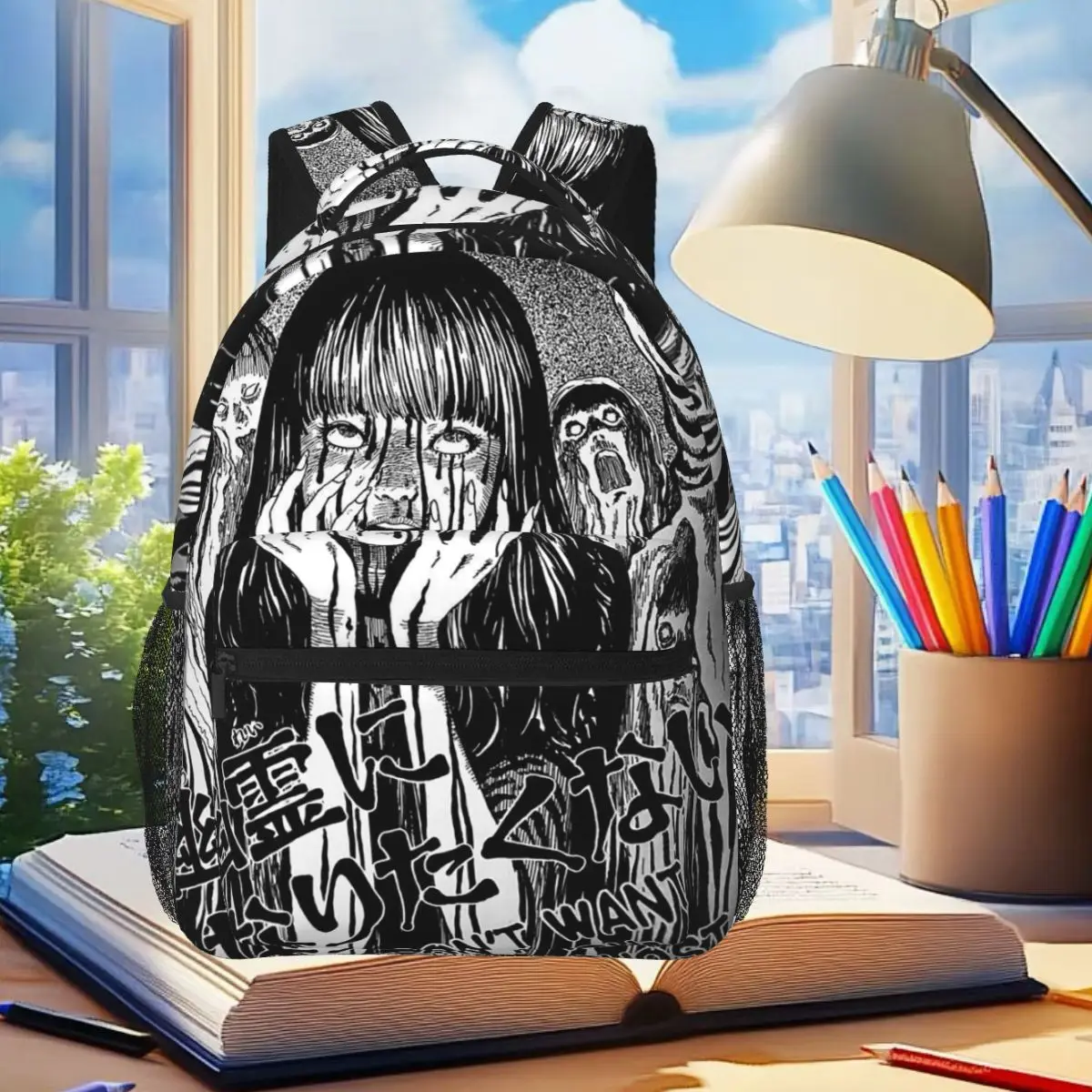 Tomie Junji Ito Horror Anime Comic Pattern Backpack Student Boys Girls BookBag Children School Bag Shoulder Bags for Men Women