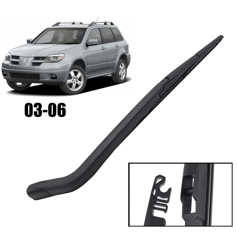 XUKEY Windshield Windscreen Wiper Blade & Arm Set Kit For Mitsubishi Outlander Rear Window Wiper 2003 2004 2005 2006