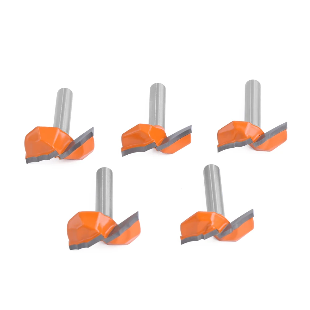 Fraise à tige en bois pour cadre de porte en carbure, mèches de routeur pour armoire de porte en carbure de bois, travail de calcul, 1/4 ", 6mm, 5 pièces