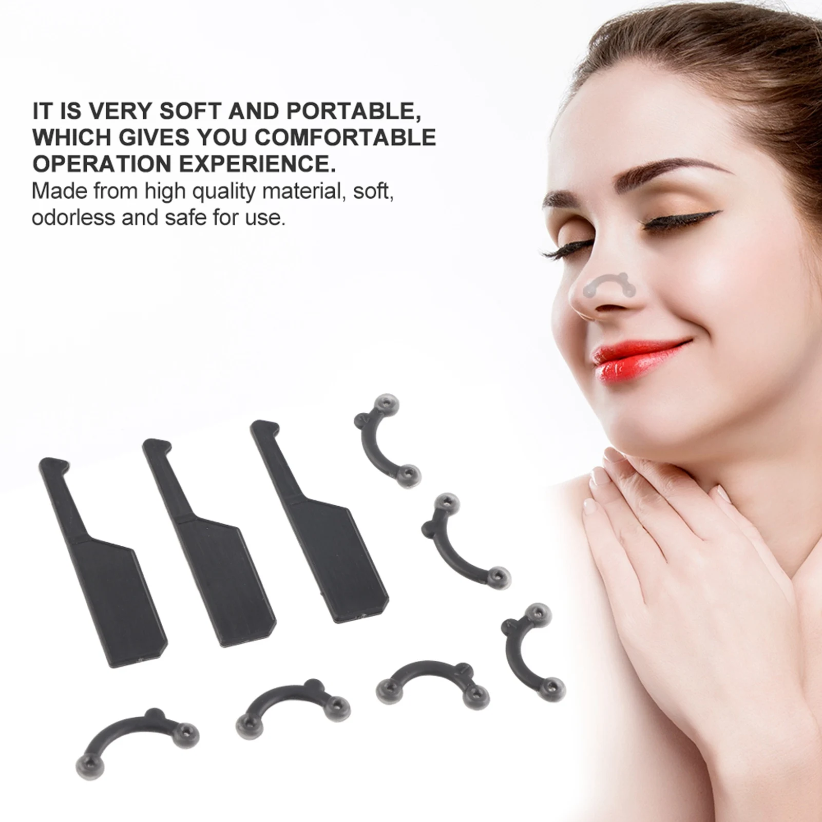 9Pcs Beauty Nose Clip Corrector Massage Tools Nose Up Lifting Shaping Clip Clipper Shaper Bridge Straightening No Pain