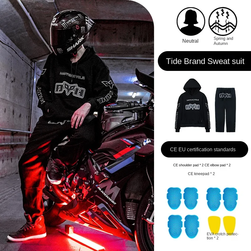 DUHAN Motorcycle Riding Suit Racing Suit Hoodie Anti-fall Street Commuter Casual Men's and Women's Cycling Suit Four Seasons