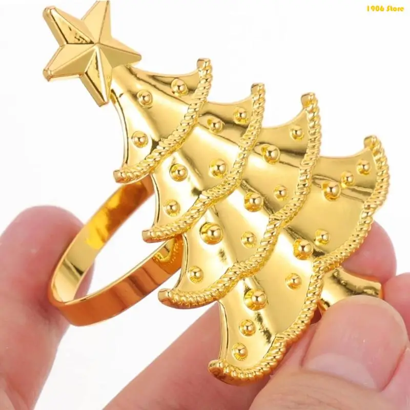 U1JB Iron Holiday Tree Napkin Holder Tableware Accent For Winter Celebration