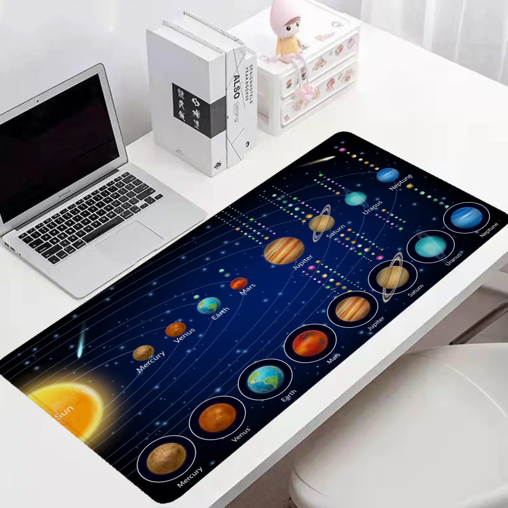 Solar System Planets Gaming Mouse Pad 900x400 Desktops Computer Mat Pc Gamer Desk Accessories Office Mousepad Mats Keyboard Xxl