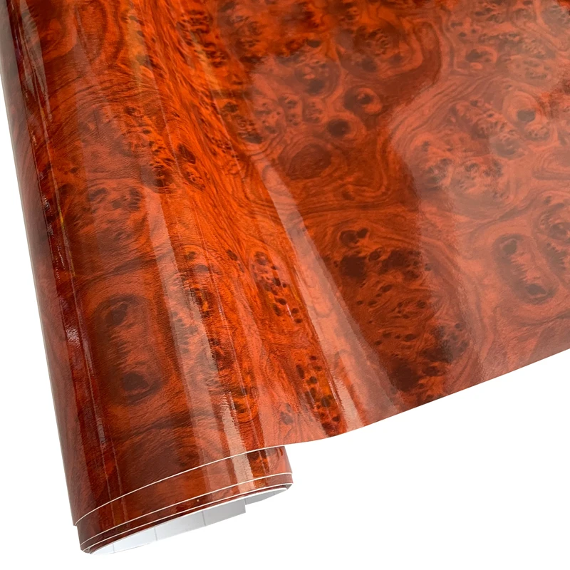 Waterproof Glossy Wood Grain Vinyl Wrap Film Self Adhesive Decal Sticker Countertops Cabinets Furniture Wrapping Foil