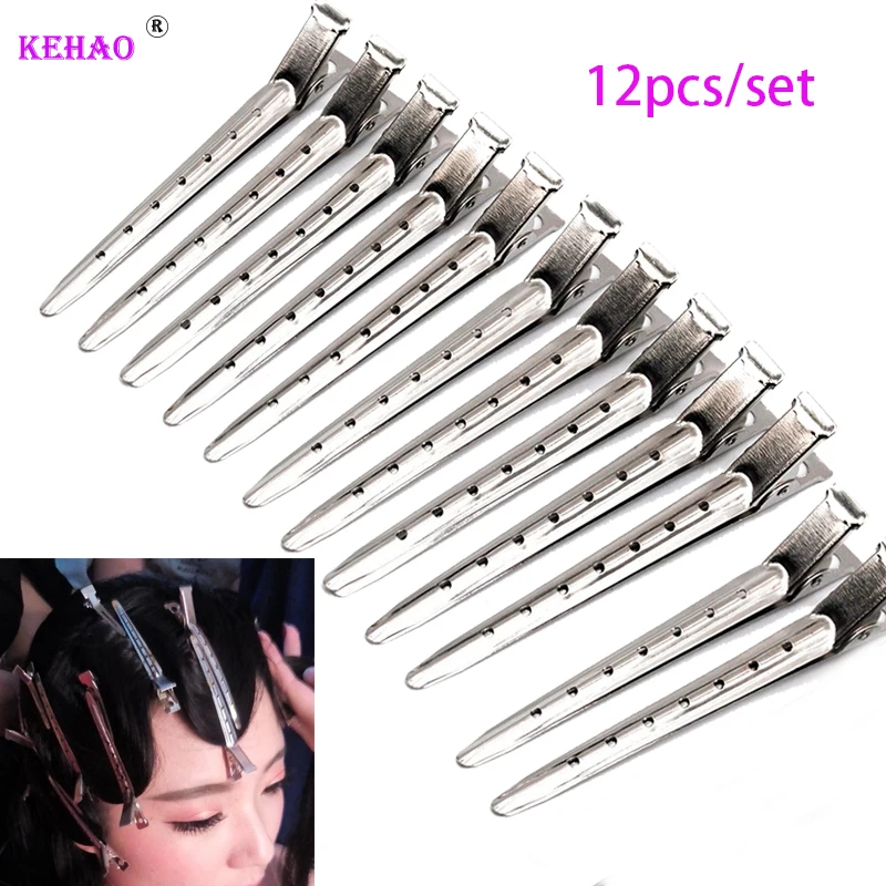 12pcs/lot Steel Hair Clip Hairdressing Hairpin Hair Accessories Equipment For Hairdresser Clips Barber For Salon Styling