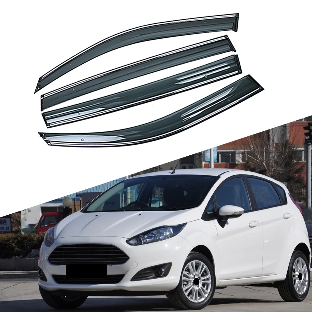 

For FORD Fiesta Hatchback 2009-2017 Car Window Sun Rain Shade Visors Shield Shelter Protector Cover Frame Sticker Accessories