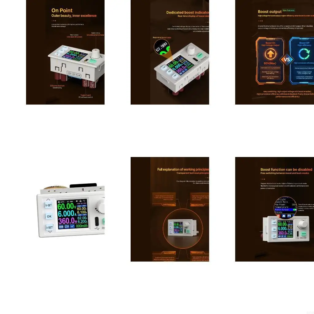 RK6006H Adjustable Power Supply Module with Color LCD and USB Port for Testing M4YD