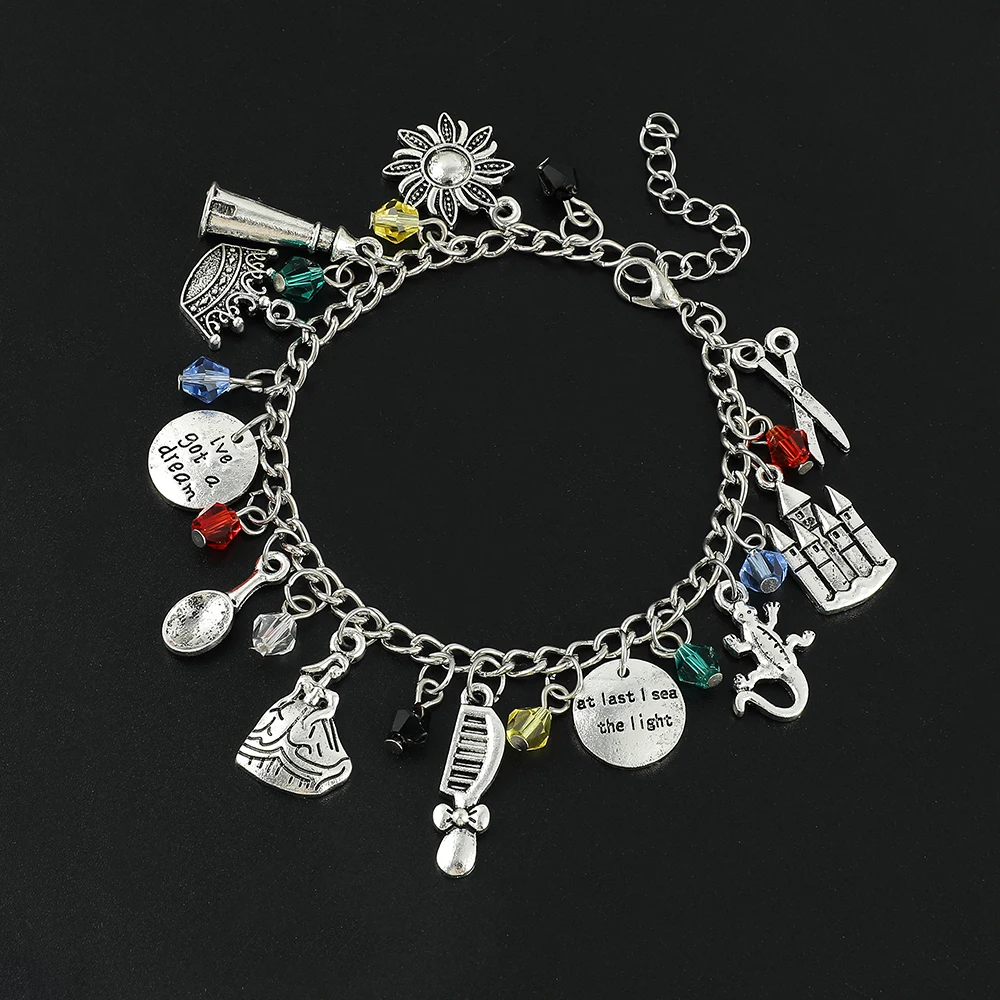 Disney Anime Cartoon Schönheit und die Biest Serie Charme Armband Sonnenblume Schloss Anhänger