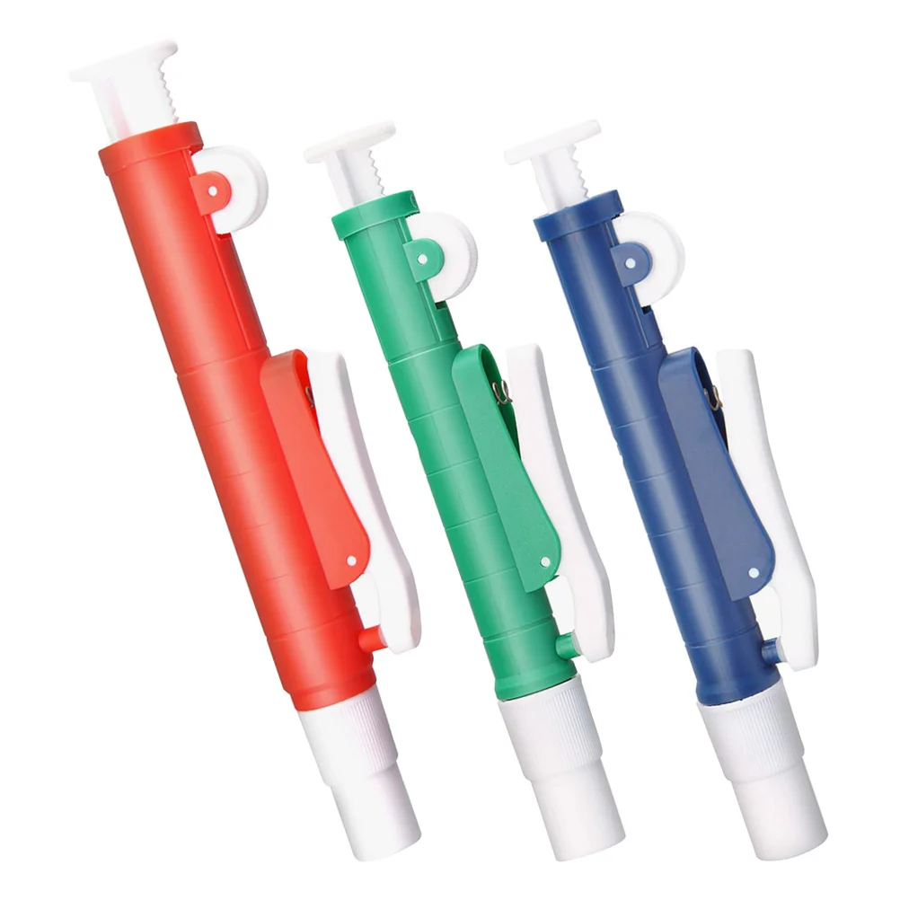 3pcs Manual Pipette Pump Set Color-Coded For Easy Identification Compatible With Plastic Glass Pipettes Dropping