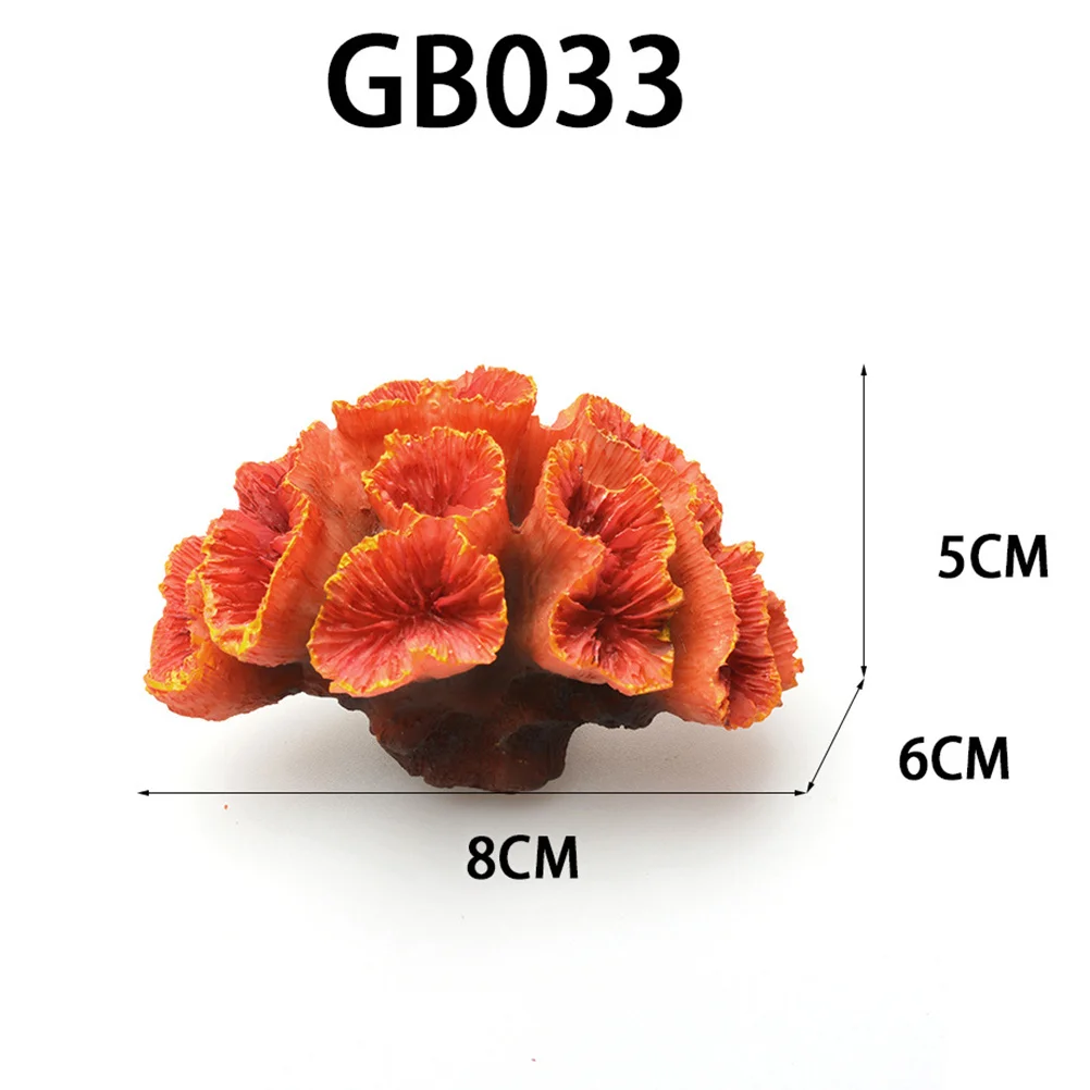

Artificial Coral Fish Tank Ornament Orange Resin Aquarium Plant Decoration Realistic Coral for Fresh Salt Water Fish Tank