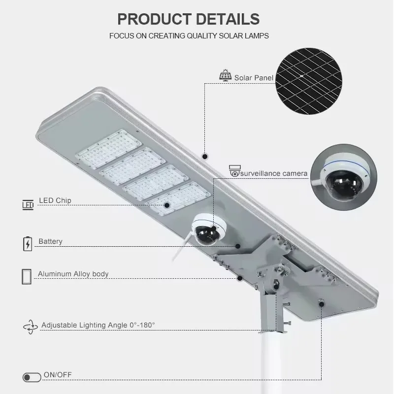 

ALLTOP High Quality Courtyard Street Lamp With Osurveillance 200W 250W Smart All In One Solar Street Light