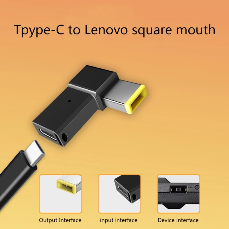 Type C Adapter Female Thinkpad 100W PD Plug Charging Converter Square