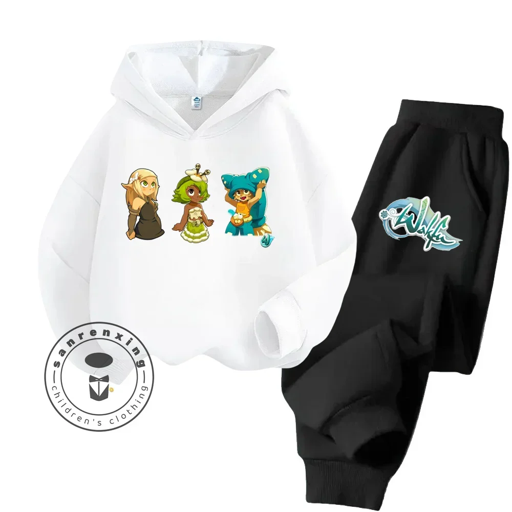 Wakfu Cartoon Antibacterial High Quality Long Sleeve Hoodie Set Safe and Healthy Choice Suitable for Children Spring Fall Wear