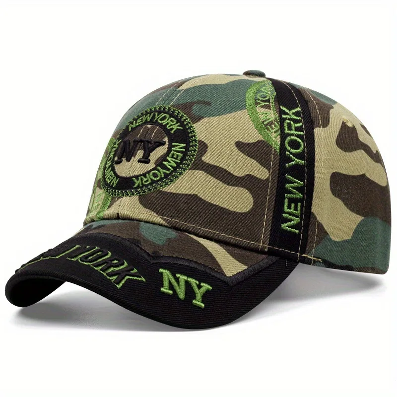 Embroidered New York Embroidery Baseball Cap Trend Color Block Sun Hat Unisex Sunscreen Dad Hats For Women Men