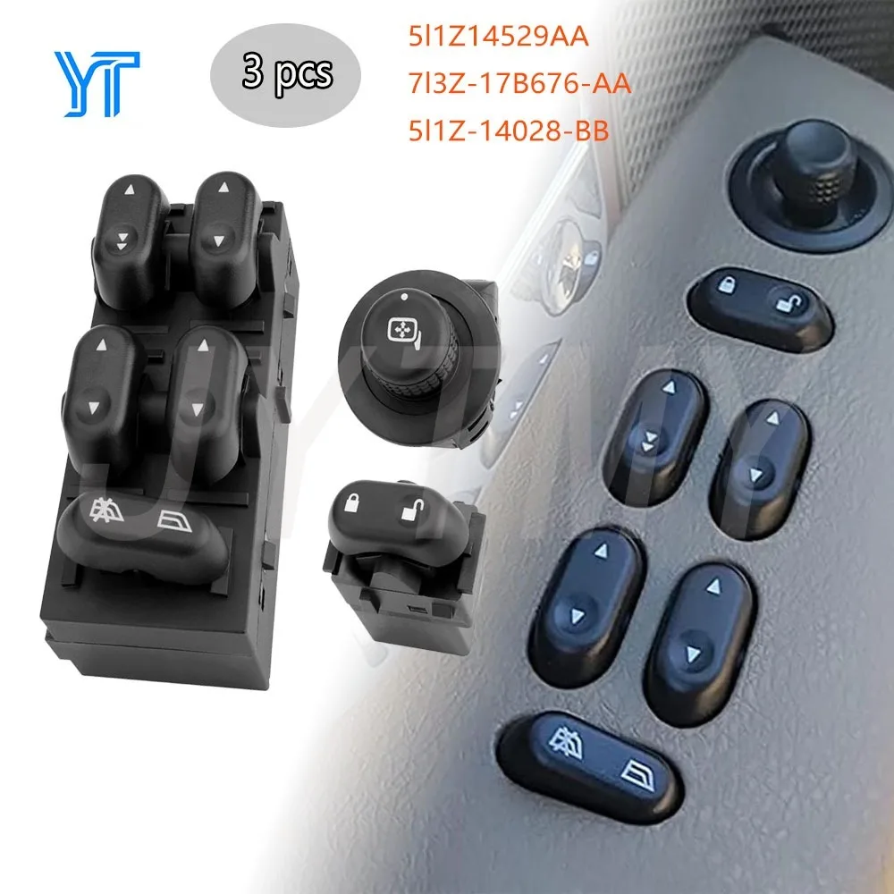 Master Power Window Switch for 2004-2008 Ford F-150 2006-2008 Lincoln Mark LT Driver Side Mirror Door Lock Control Button Parts