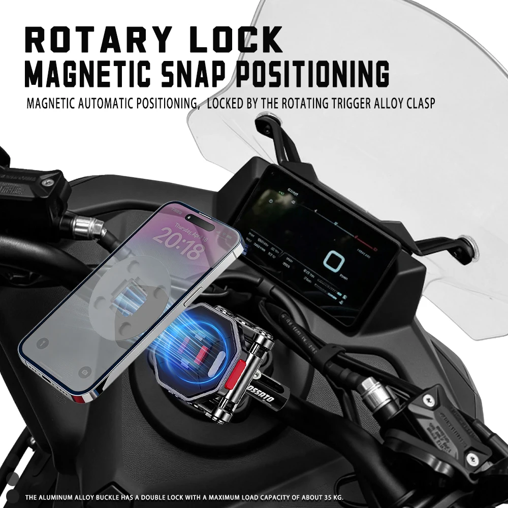 JIFENGHAO For Model Compatible With ZONTES 175V Phone Holder, Ideal For Bike Navigation With Floating Magnetic Quick-Release, Sh