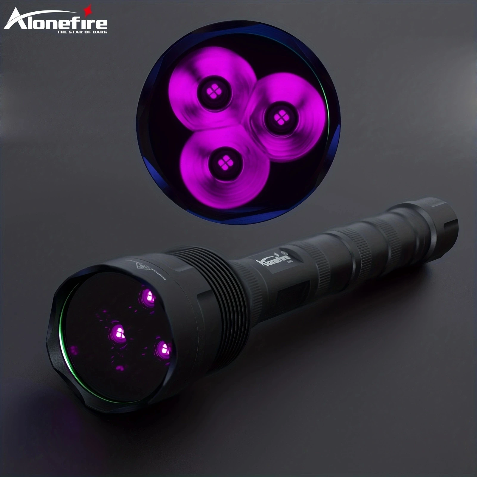 60W 3x365nm UV LED Powerful Black light 395nm Flashlight High power Ultra violet Invisible Marker Curing Cat Dog Checker light