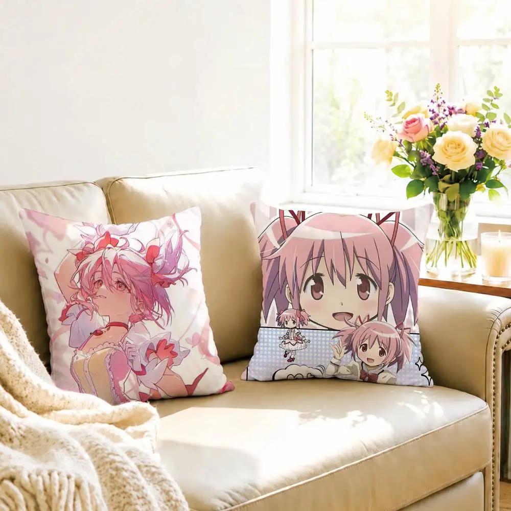 Anime Puella Magi Madoka Magica Pillow Case Square Double-Sided Sofa Cushion Cover Bedroom Bedside Pillow Gift