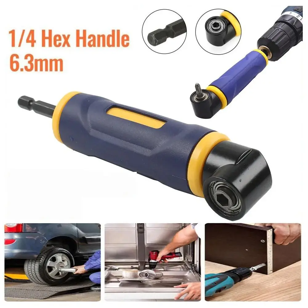 90 Degree Right Angle Extension Screwdrive Blue Metal Right Angle Drill Adapter Multi Purpose Electric Tool