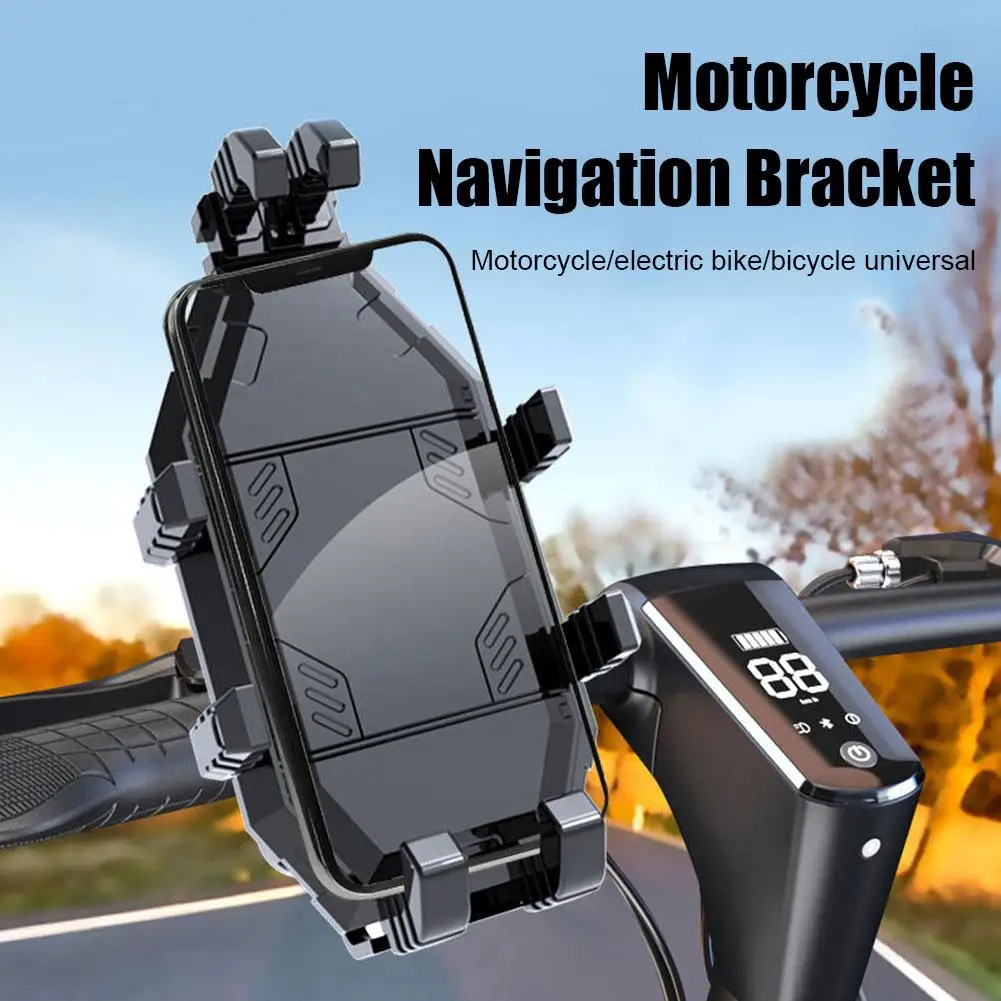 

Mobile Phone Stand With Shock Absorber Eight Claws Adjustable Side Mirror Mobile Handlebar Stand Holder Navigation 360° Pho K4V2