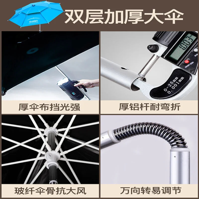

Двухслойный складной большой садовый зонтик, ветрозащитный зонт, большой открытый