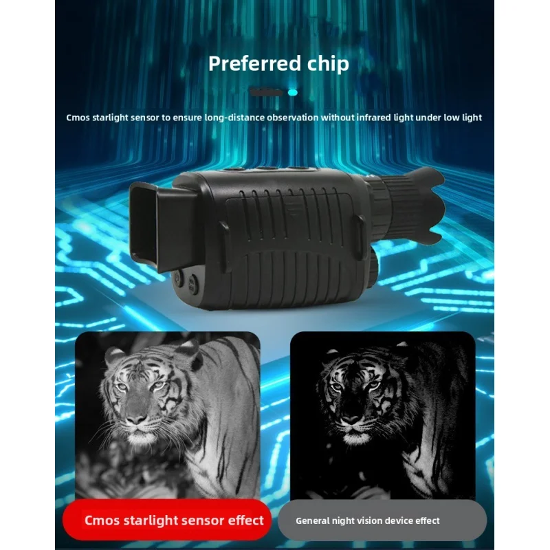 

New All-Black Visible Infrared Night Vision Device Digital Day and Night Dual-Use Monocular Outdoor Telescope