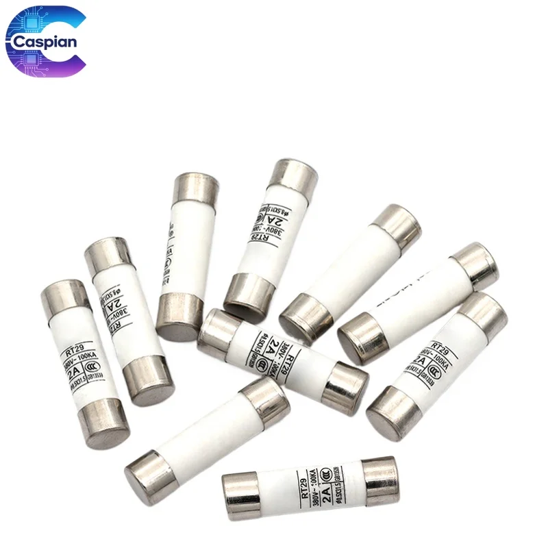 20Pcs RT19 RO14 Ceramic Fuse Tube 8.5*31.5mm 500V 0.5A-32A Slow Blow Ceramic Fuse For Circuit Overload Protection