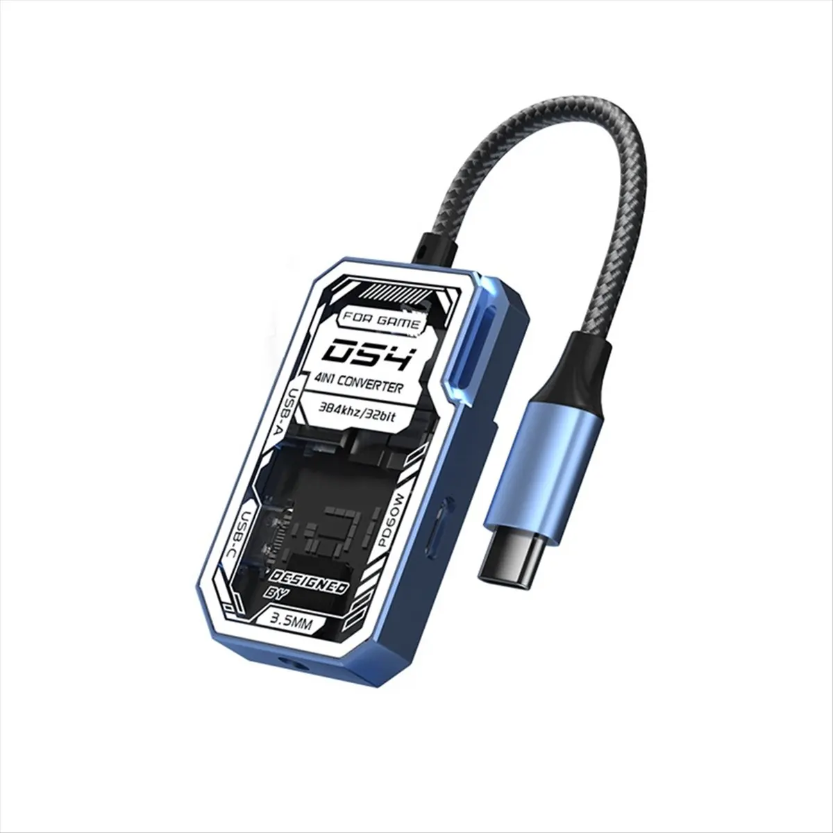 ABGZ 4 in 1 Transparent Usb C Hub Usb Splitter Type C Hub for Laptops Pc Accessories Docking Station Hub Usb3.0 Rj45