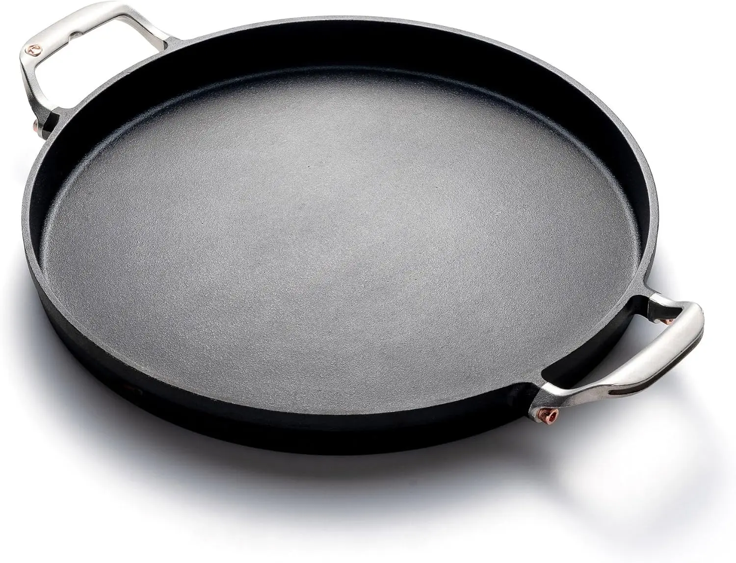 Sartén de hierro fundido para paella y pizza de base gruesa, 18.15" x 14.11" con asas, versátil para cocinar a la parrilla