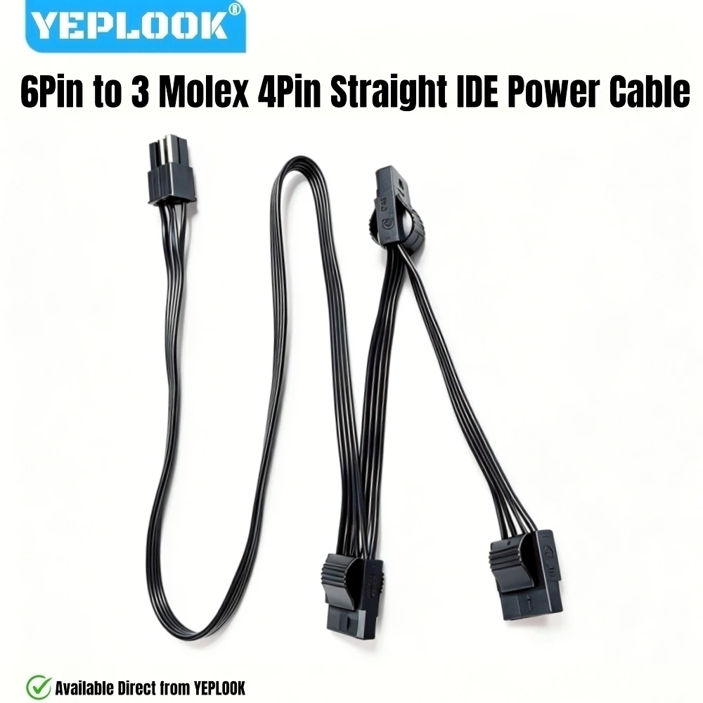 

For Corsair RMe Modulars, 6Pin to 3 Molex IDE 4Pin Power Cable for Corsair RM1200e, RM1000e RM850e, RM750e, RM650e Modular Power