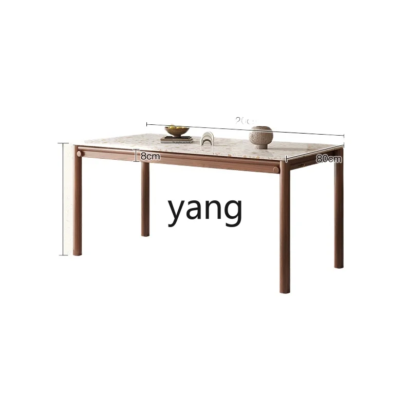 

LMM black walnut antique household solid wood rectangular dining table