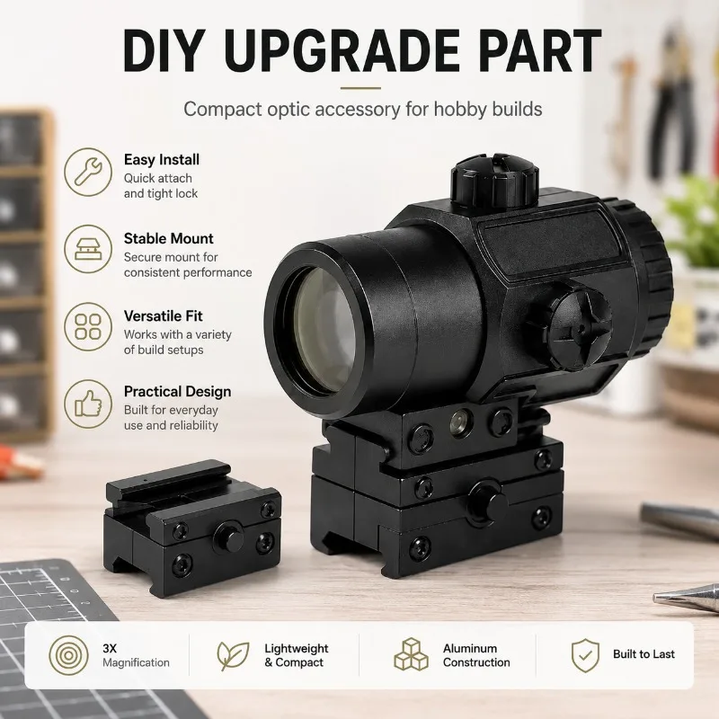 G33/G34 Tool‑free Quick‑Release Magnifier Kit, Side‑Flip Ornament Accessory for Hobby Model Making