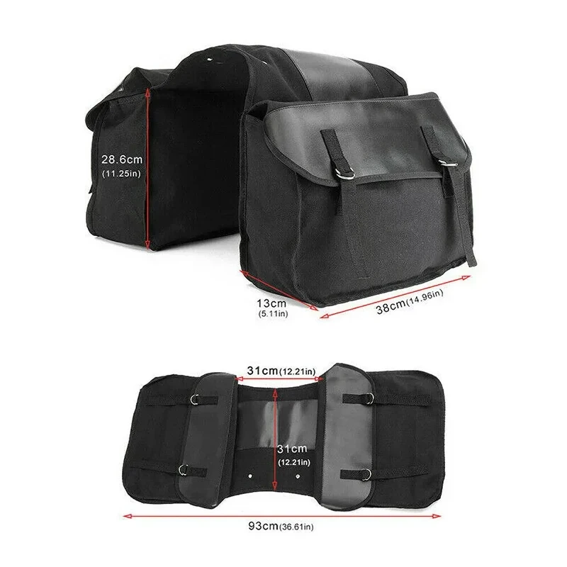 Vintage Motorcycle Side Bags Universal Large Capacity Saddle Bag Canvas Waterproof Bag For YAMAHA For Kawasaki 1000 For BMW view 2
