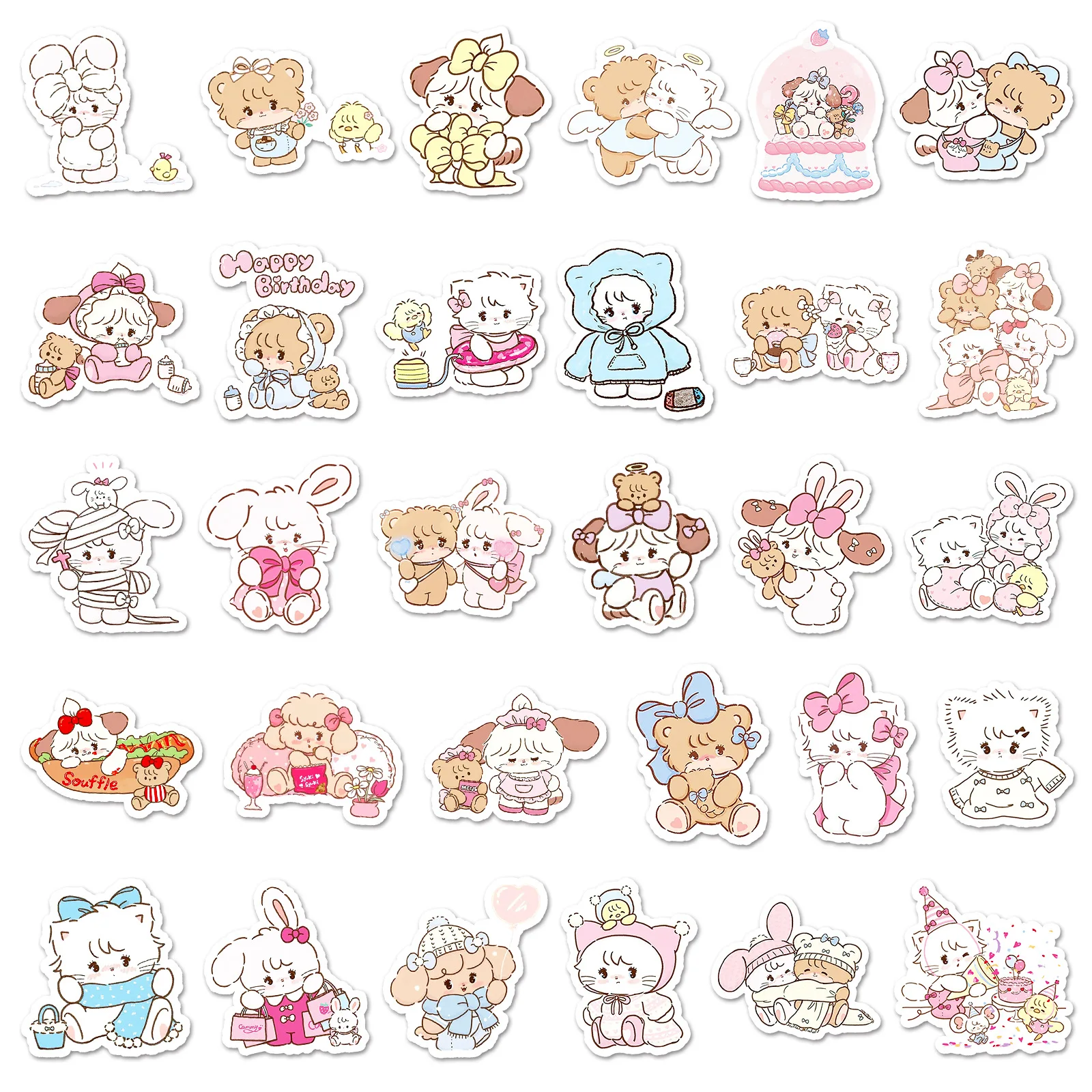 10/30/50 pçs dos desenhos animados super bonito mikko kawaii adesivo diy decoração pvc à prova dwaterproof água skate notebook graffiti brinquedo