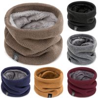Fashion Soft Knitted Neck Warmer Wool Fur Thickened Lining Sport Scarf Keep Warm Cold-proof Collar Skating Running