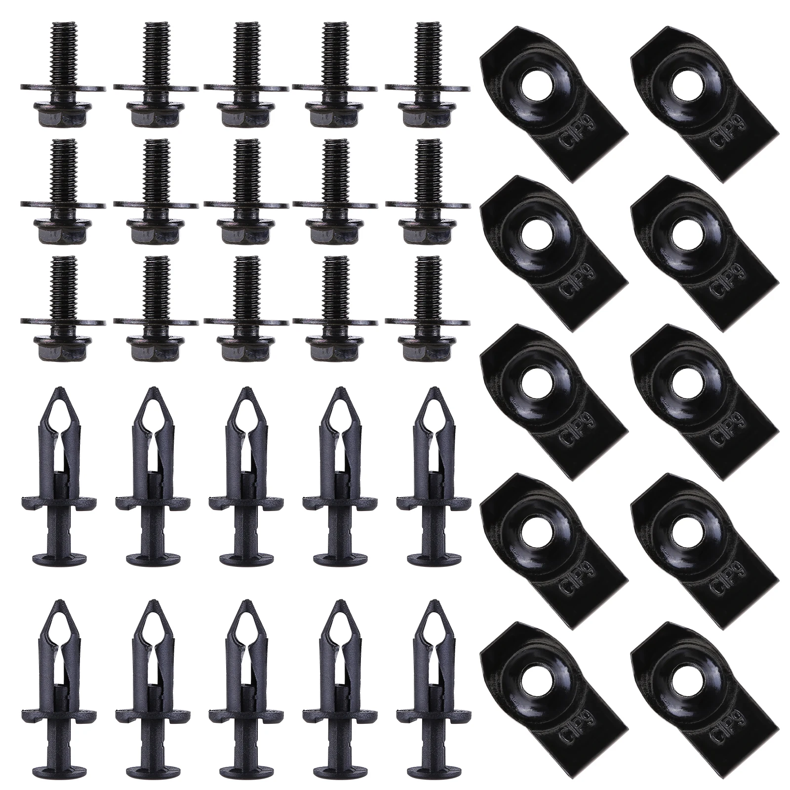 35pcs Engine Under Cover Splash Shield Guard Bumper Body Bolts & U-nut Clip Fastener